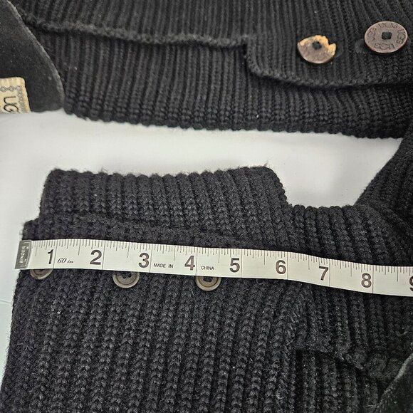 UGG Australia Bailey 3 Button 5819 Tall Fold Over Chunky Knit Boot Black 10 - Picture 8 of 13